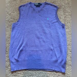 Ralph Lauren Purple Pima Cotton Sweater Vest